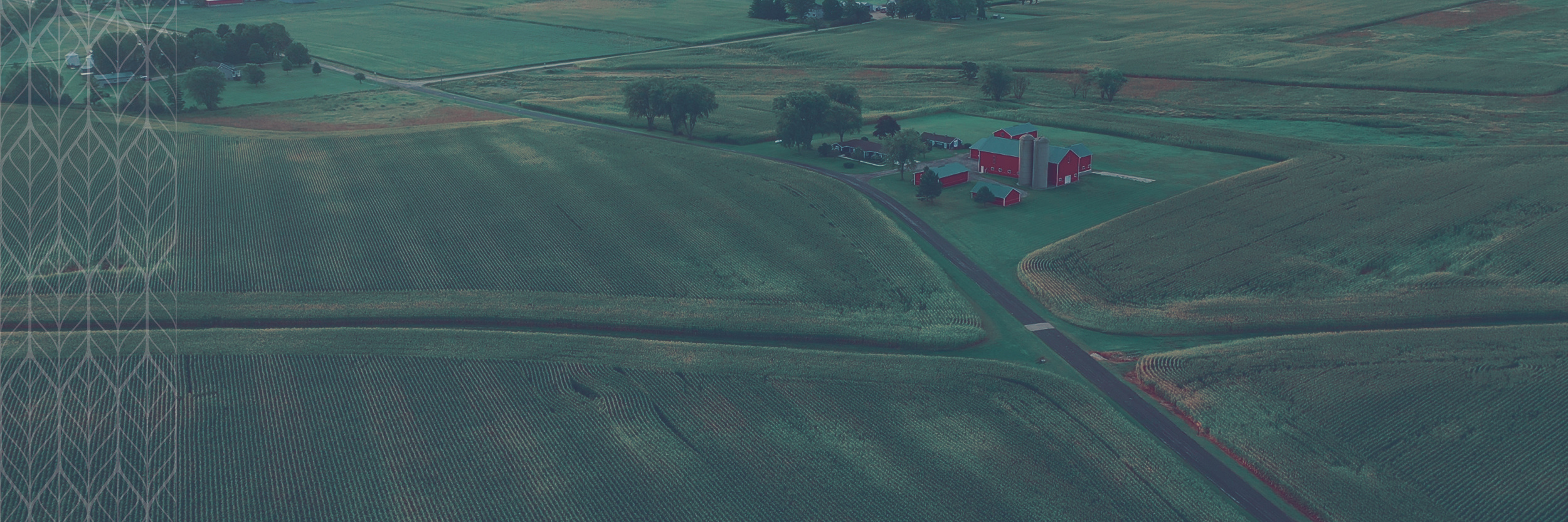 Overhead picture of a farm