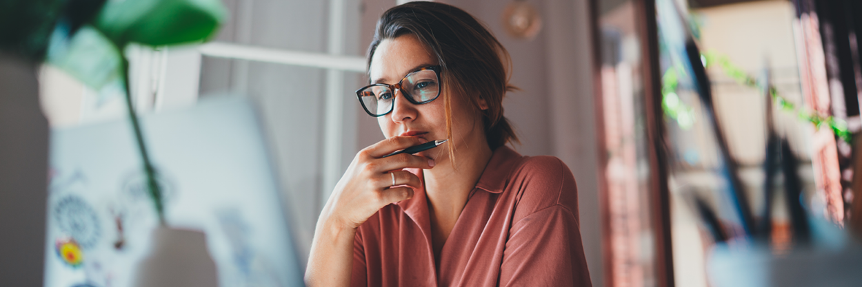 A women sits at a table