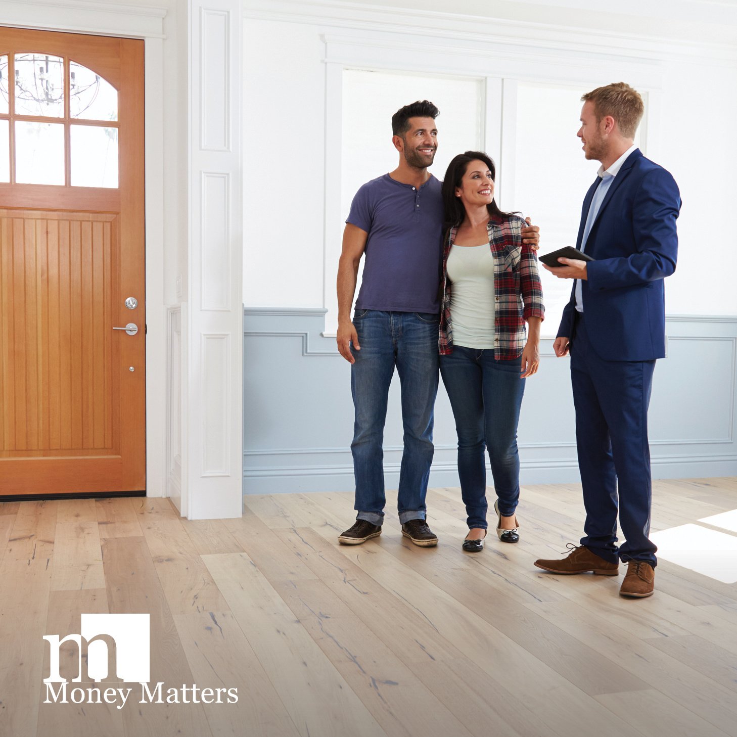 Couple in new house with realtor