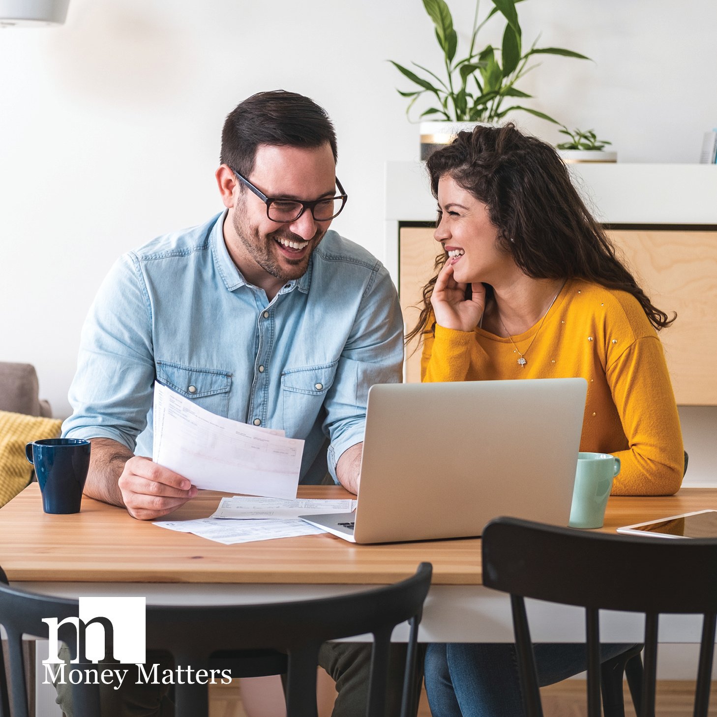 Couple at kitchen table