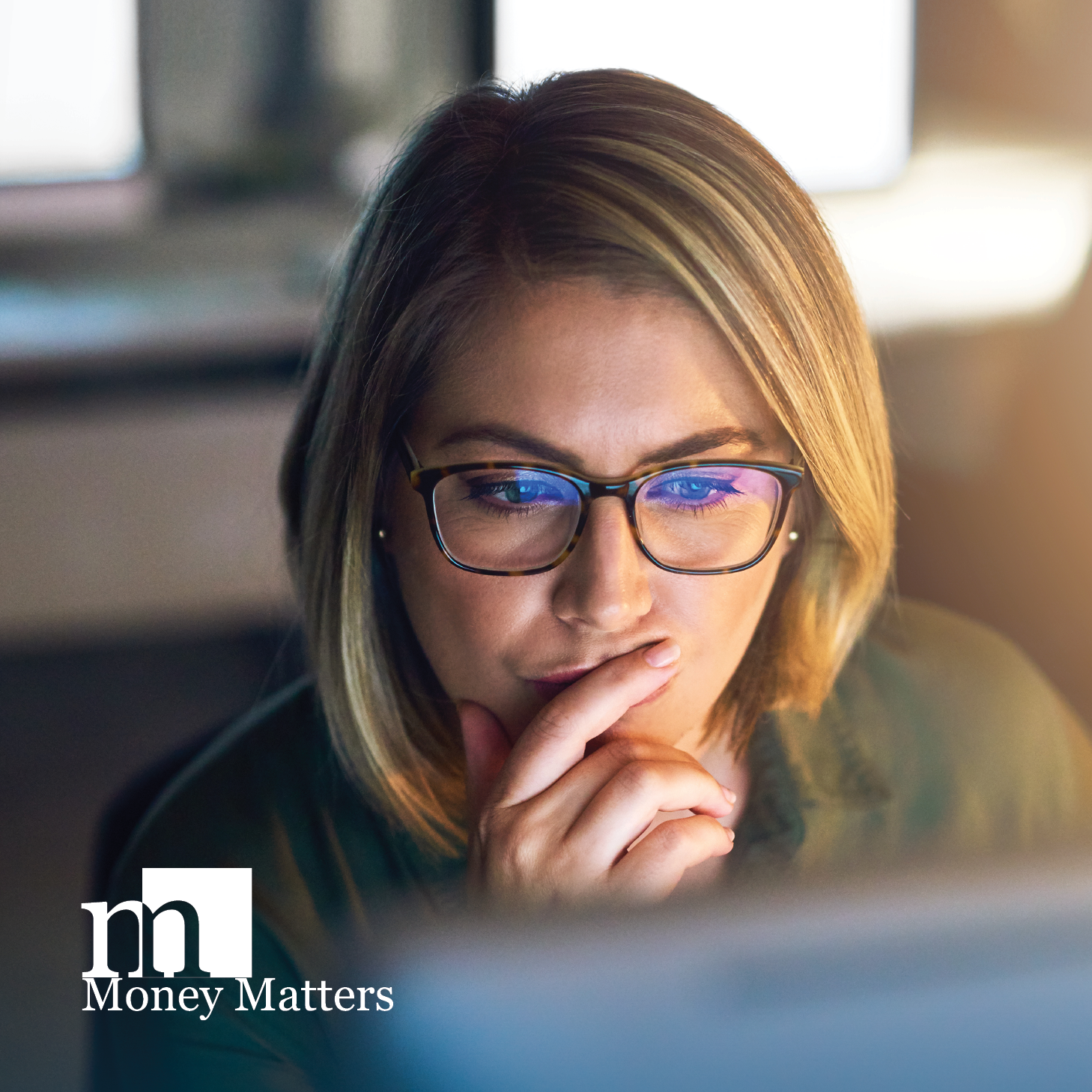 Lady looking at taxes on computer